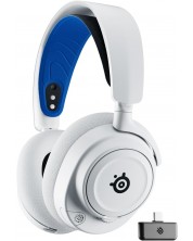 Гейминг слушалки SteelSeries - Arctis Nova 7P, PS5, безжични, бели -1