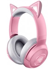 Гейминг слушалки Razer - Kraken BT Kitty Edition, розови -1