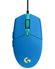 Гейминг мишка Logitech - G203 Lightsync, оптична, синя