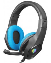 Гейминг слушалки Fury - Phantom, RGB, PS4/Xbox/Switch, черни/сини -1