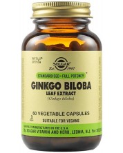 Ginkgo Biloba Leaf Extract, 60 растителни капсули, Solgar -1