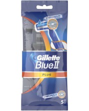Gillette Blue II Мъжка самобръсначка Plus Ultra Grip, 5 броя