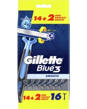 Gillette Blue 3 Мъжка самобръсначка Smooth, 14 + 2 броя -1