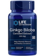 Ginkgo Biloba Certified Extract, 120 mg, 365 капсули, Life Extension -1