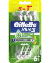 Gillette Blue 3 Мъжка самобръсначка Sensitive , 5 + 1 броя