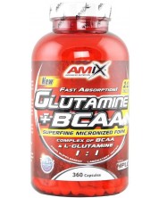 Glutamine + BCAA, 360 капсули, Amix -1