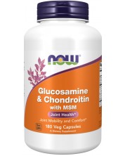 Glucosamine & Chondroitin + MSM, 180 капсули, Now -1