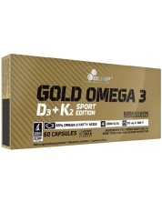 Gold Omega 3 D3 + K2 Sport Edition, 60 капсули, Olimp -1