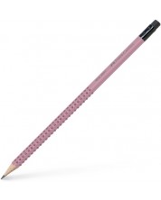 Графитен молив Faber-Castell Grip - 2001, B, с гума, розов -1