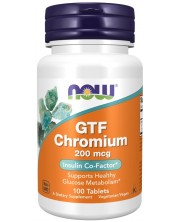 GTF Chromium, 200 mcg, 100 таблетки, Now -1