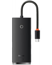Хъб Baseus - Lite Series, 5 порта, USB-C, 0.25m, черен -1