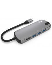 USB хъб Next One - Pro Multiport, 8 порта, USB-C, сив