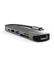 USB хъб Next One - Essentials Multiport, 6 порта, USB-C, сив -1