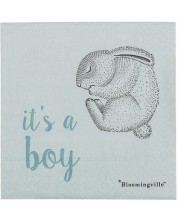 Харатиени салфетки Bloomingville - It's a boy, сини -1