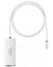 Хъб Baseus - Lite Series, 5 порта, USB-C, 1m, бял -1
