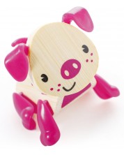 Детска играчка от бамбук Hape - Мини животинка Прасе -1