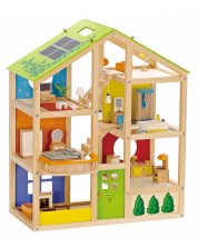 Детска дървена куклена къща HaPe International - С обзавеждане -1