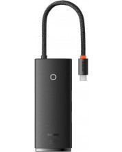 Хъб Baseus - Lite, 5 порта, USB-C, черен -1