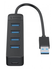 Хъб Orico - TWU3-4A-BK, 4xUSB 3.0/USB-C, черен