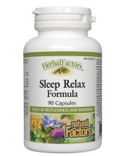 Herbal Factors Sleep Relax Formula, 90 капсули, Natural Factors