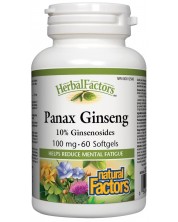 Herbal Factors Panax Ginseng, 100 mg, 60 капсули, Natural Factors