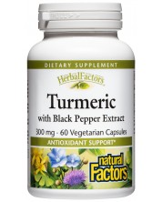 Herbal Factors Turmeric with Black Pepper Extract, 60 капсули, Natural Factors