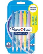 Химикалки Paper Mate Flexigrip Ultra - 1.0 mm, 5 пастелни цвята -1