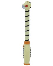 Химикалка с играчка - Жълта зебра