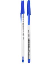 Химикалка Deli Think - EQ1-BL, 0.7 mm, синя -1