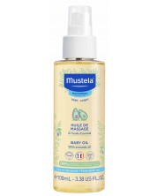 Хидратиращо масажно олио-спрей Mustela -  За новородени и бебета, 100 ml