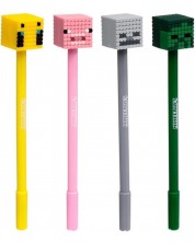 Химикалка с капаче Puckator - Minecraft, Four Heads, асортимент