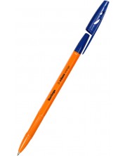 Химикалка Berlingo Tribase - Orange, 0.7 mm, синьо мастило -1