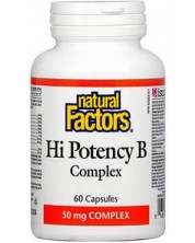 Hi Potency В Complex, 60 капсули, Natural Factors -1