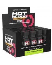 Hot Blood Hardcore Shot, ябълка и круша, 20 шота x 60 ml, Scitec Nutrition -1