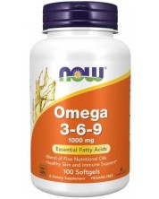 Omega 3-6-9, 1000 mg, 100 меки капсули, Now -1