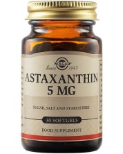 Astaxanthin, 5 mg, 30 меки капсули, Solgar