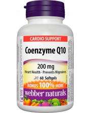 Coenzyme Q10, 200 mg, 60 софтгел капсули, Webber Naturals