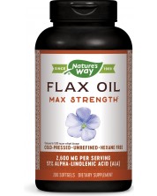 Flax oil, 1300 mg, 200 меки капсули, Nature's Way -1