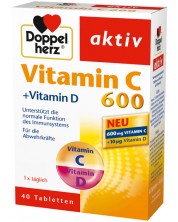 Doppelherz Aktiv Vitamin С 600 + Vitamin D, 40 таблетки -1