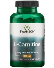 L-Carnitine, 500 mg, 100 таблетки, Swanson