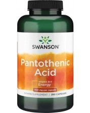 Pantothenic Acid, 500 mg, 250 капсули, Swanson -1