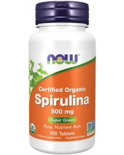 Spirulina, 500 mg, 100 таблетки, Now