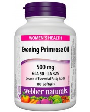 Evening Primrose Oil, 500 mg, 180 софтгел капсули, Webber Naturals