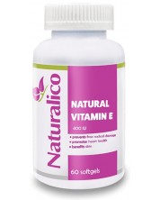 Natural Vitamin E, 400 IU, 60 меки капсули, Naturalico