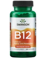 Vitamin B12, 500 mcg, 250 капсули, Swanson -1