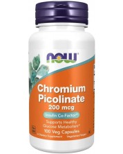 Chromium Picolinate, 200 mcg, 100 капсули, Now -1