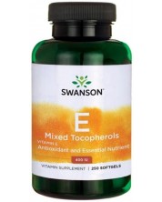 Vitamin E Mixed Tocopherols, 400 IU, 250 меки капсули, Swanson
