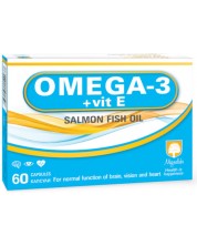 Omega-3 + vit E, 60 капсули, Magnalabs