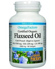 Flaxseed Oil, 1000 mg, 90 софтгел капсули, Natural Factors -1