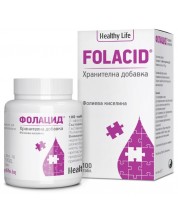Folacid, 0.4 mg, 100 таблетки, Healthy Life -1